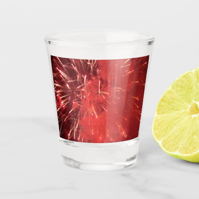 Feuerwerk-Schiebeglas Schnapsglas (Vorderseite)