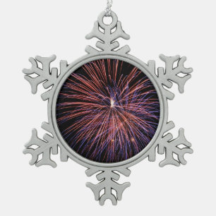 Feuerwerk Schneeflocken Zinn-Ornament