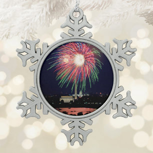 Feuerwerk Schneeflocken Zinn-Ornament