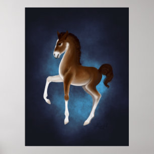 Feuerwerk Spaziergang: Leuchtender Wanderer in Bla Poster