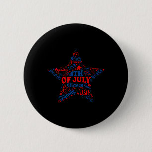 Feuerwerk Stars 4. Juli Patriotischer Freiheitstag Button