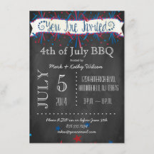 Feuerwerk & Sterne Einladung zur 4. Juli-Party