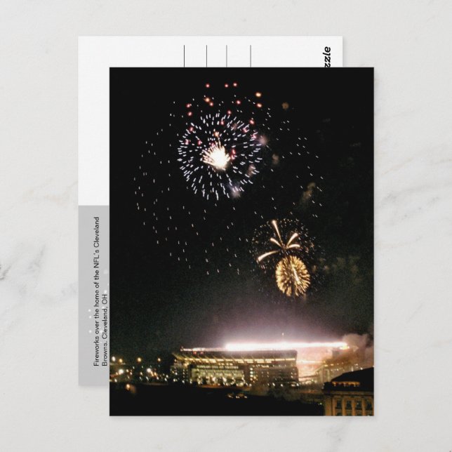 Feuerwerk über Cleveland Browns Stadium - Postkart Postkarte (Vorne/Hinten)