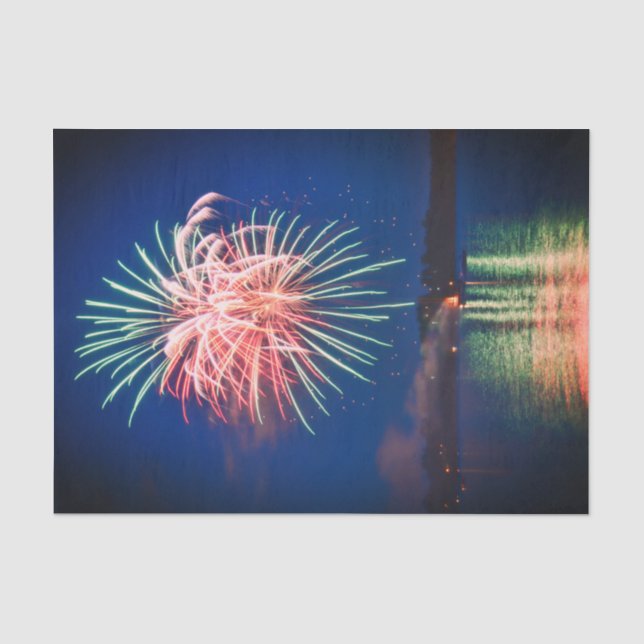 Feuerwerk Unabhängigkeit Tag farbenfroh 4. Juli Seidenpapier (Vorderseite)