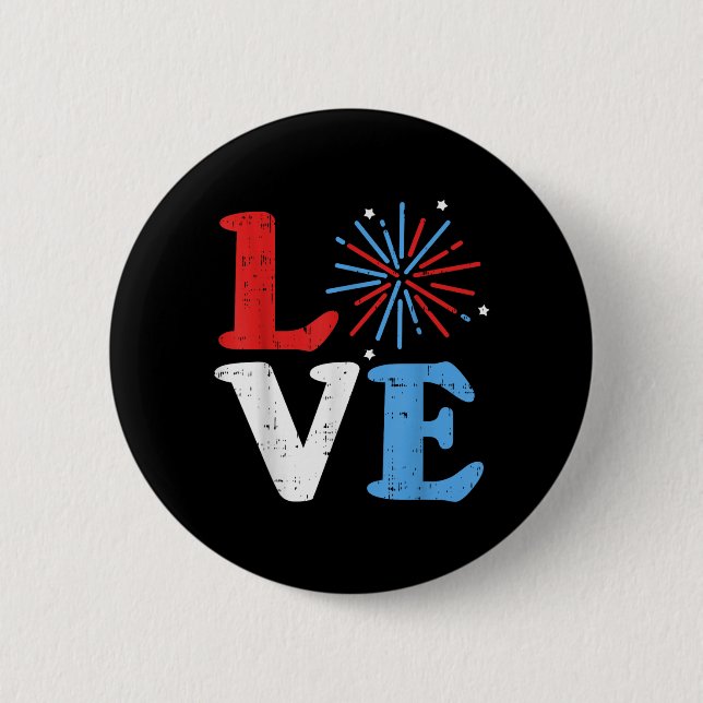 Feuerwerk Unabhängigkeitstag 4. Juli-Parade Button (Vorderseite)