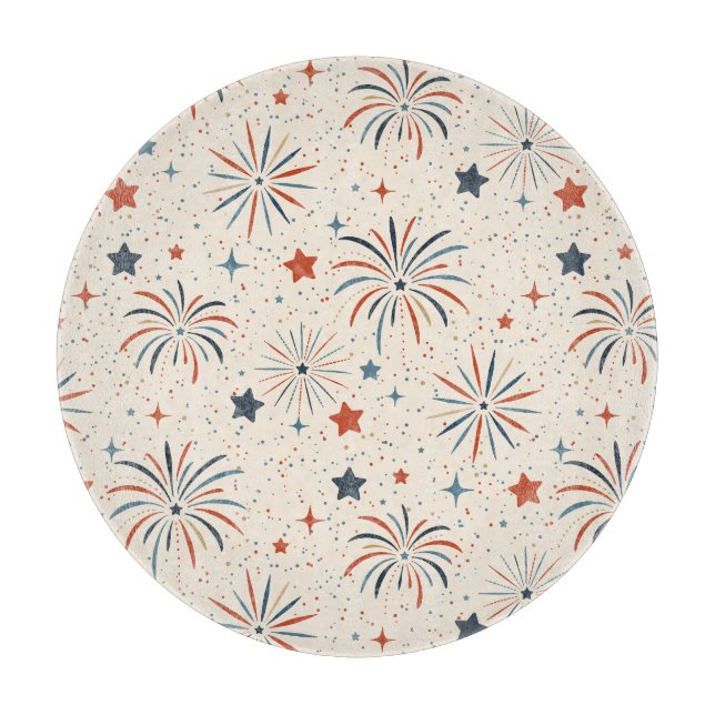 Feuerwerk und Sterne Schneidebrett (Vorderseite)