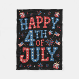 Feuerwerk Us Patriotic American Pride Happy 4. Fleecedecke