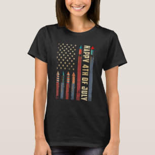 Feuerwerk USA-Flagge Patriotisch Amerikanisch Froh T-Shirt