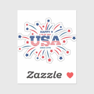 Feuerwerk USA Patriotisches Rot Weiß Blau Aufkleber