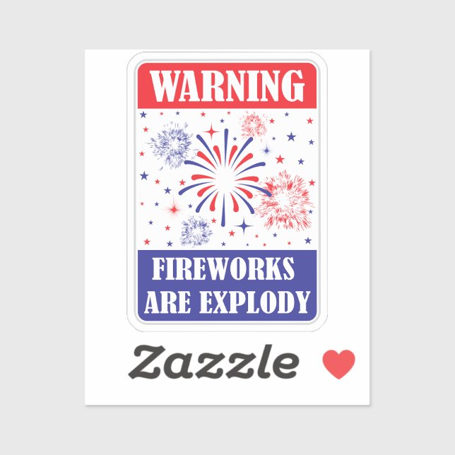 Feuerwerk-Warnschild Aufkleber (Blatt)