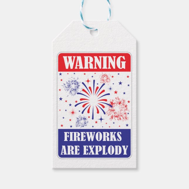 Feuerwerk-Warnschild Geschenkanhänger (Vorderseite)