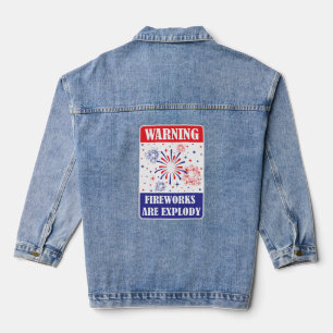 Feuerwerk-Warnschild Jeansjacke
