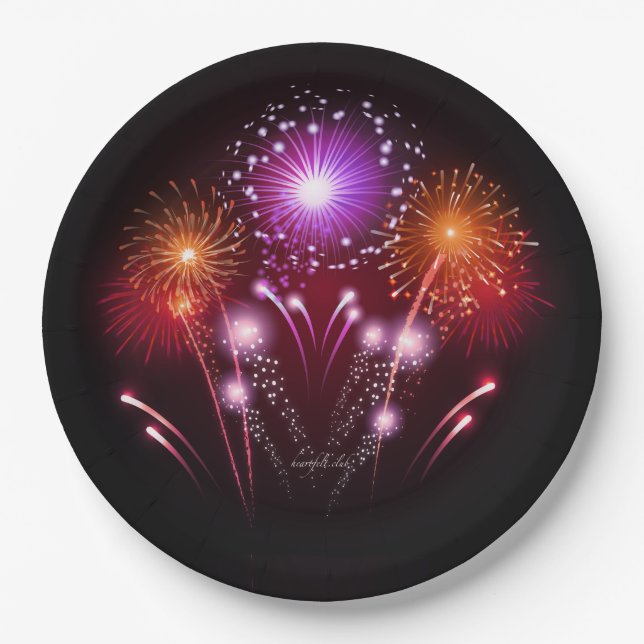 Feuerwerk-WegwerfTeller Pappteller (Vorderseite)