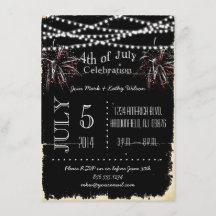 Feuerwerk zum 4. Juli Party-Einladung in Not