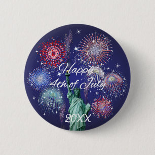 Feuerwerk zum Unabhängigkeitstag Button