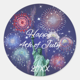Feuerwerk zum Unabhängigkeitstag Runder Aufkleber