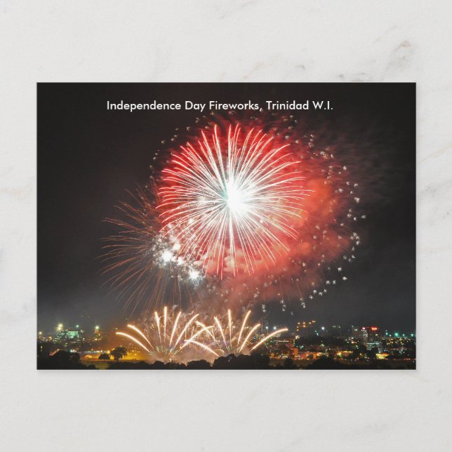 Feuerwerk zum Unabhängigkeitstag, Trinidad Postkarte (Vorderseite)