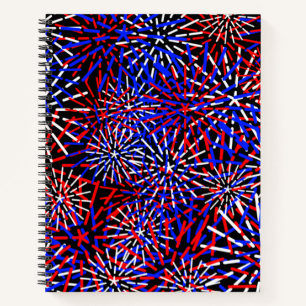 Feuerwerkdesign mit den Farben der amerikanischen Notizbuch
