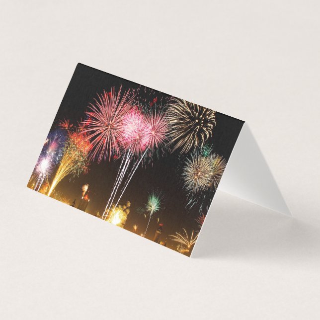 Feuerwerke auf Silvesterkarten (Vorderseite)