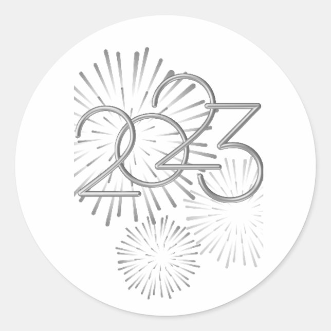 Feuerwerke des neuen Jahres 2023 Runder Aufkleber (Vorderseite)
