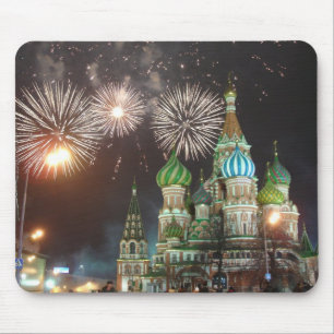 Feuerwerke des roten Quadrats Mousepad