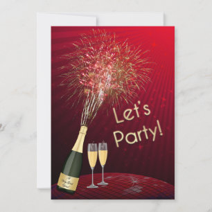 Feuerwerke Des Sylvesterabends ließen uns Party Einladung
