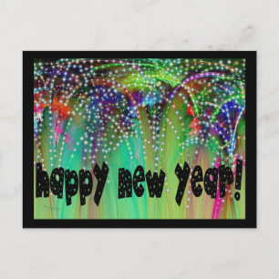 FEUERWERKE ~ GUTEN RUTSCH INS NEUE JAHR! FEIERTAGSPOSTKARTE