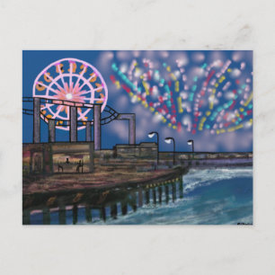 Feuerwerke in der Sky Postcard Postkarte