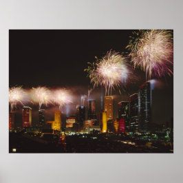 Feuerwerke in Houston Texas Poster