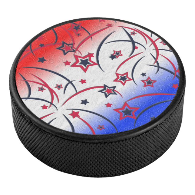 Feuerwerke in Red White Blue Eishockey Puck (3/4)