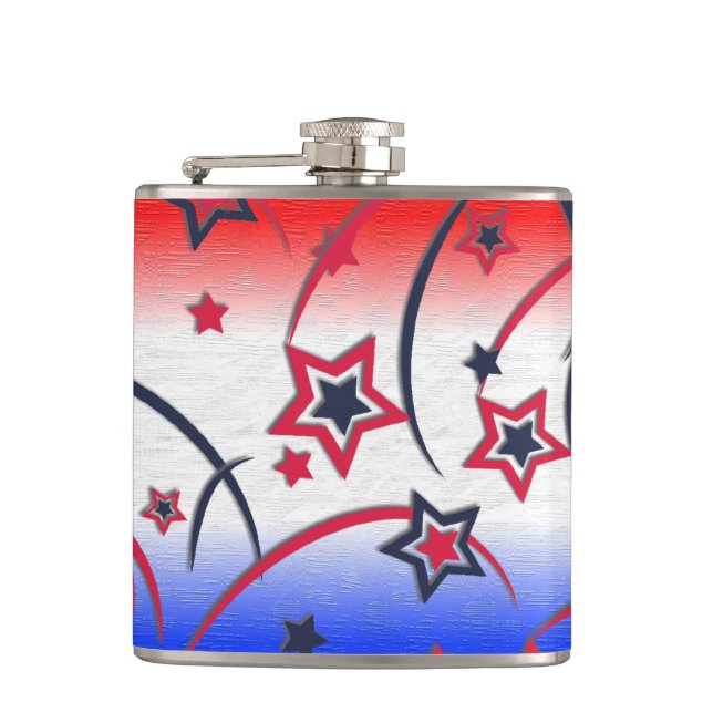 Feuerwerke in Red White Blue Flachmann (Vorderseite)