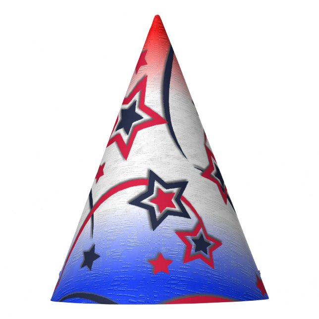 Feuerwerke in Red White Blue Partyhütchen (Vorderseite)