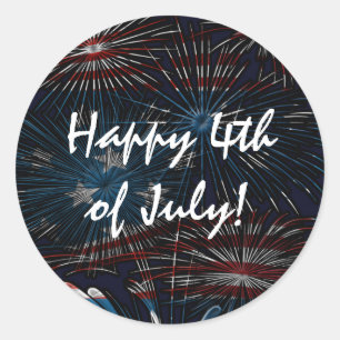 Feuerwerke sprengten 4. roten weißen blauen runder aufkleber