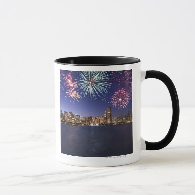 Feuerwerke über Chicago-Skylinen 2 Tasse (Rechts)