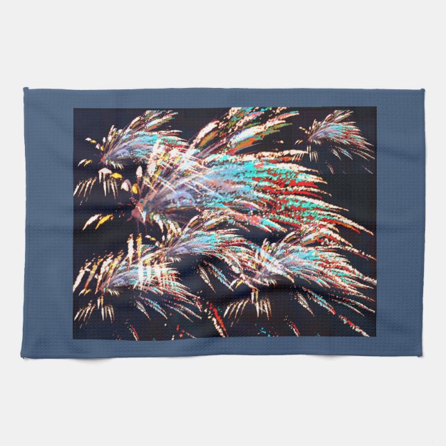 Feuerwerke über dem Mt. Olivet Geschirrtuch (Horizontal)