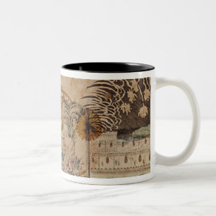Feuerwerks-Anzeige im Platz Louis XV Zweifarbige Tasse