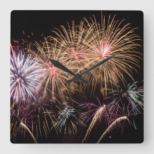 Feuerwerks-Wanduhr Quadratische Wanduhr
