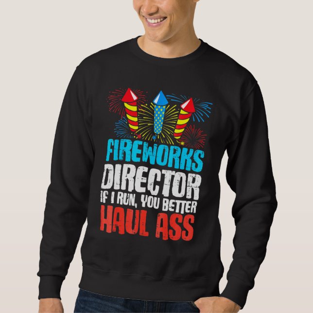 Feuerwerksdirektor, wenn ich den 4. Juli vier Männ Sweatshirt (Vorderseite)