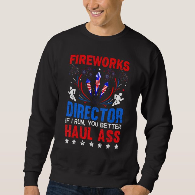 Feuerwerksdirektor, wenn ich den 4. Juli vier Männ Sweatshirt (Vorderseite)