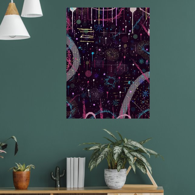 Feuerwerksdisplay: Abstrakte Kunst  Poster (Wohnzimmer 1)