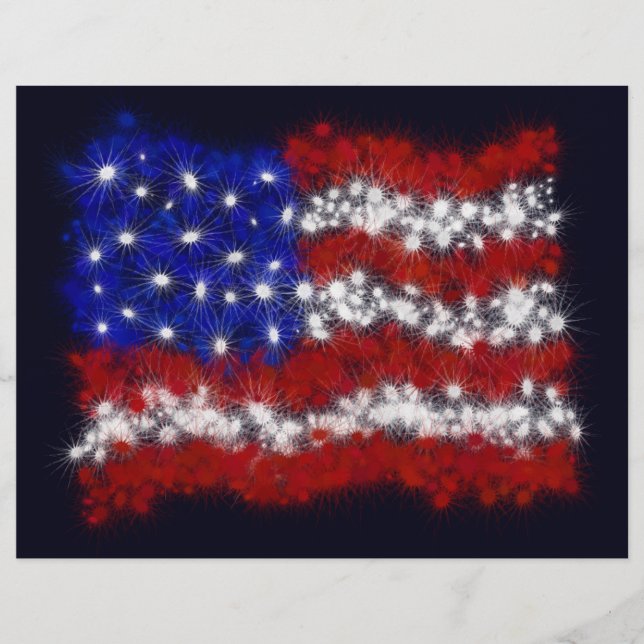 Feuerwerksfahne US Flagge Flyer (Vorne)