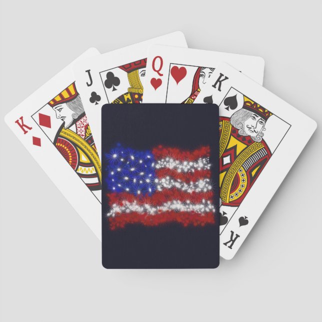 Feuerwerksfahne US Flagge Spielkarten (Rückseite)