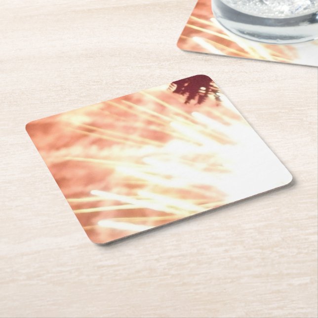 Feuerwerkskörper 12 Untersetzer auf Papier (angewinkelt)