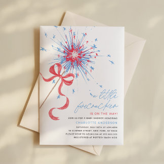 Feuerwerkskörper 4. Juli Baby Shower Einladung