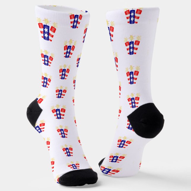 Feuerwerkskörper 4. Juli-Feier Socken (Gewinkelt)