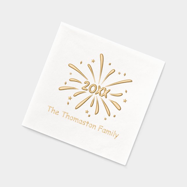 Feuerwerkskörper im neuen Jahr 20XX Familie / Firm Servietten Mit Folie (Links)