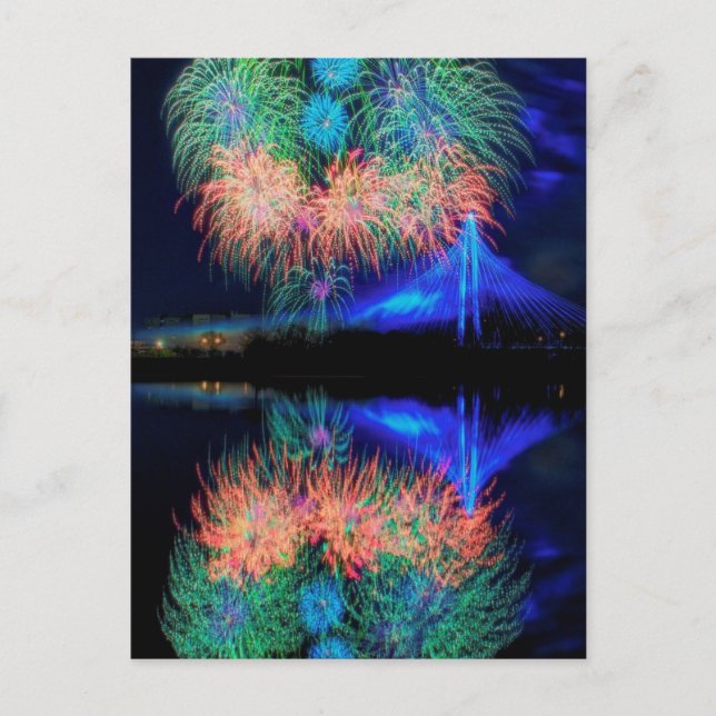 Feuerwerkskörper Postkarte (Vorderseite)