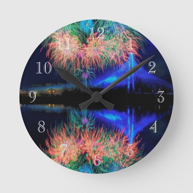 Feuerwerkskörper Runde Wanduhr (Vorderseite)