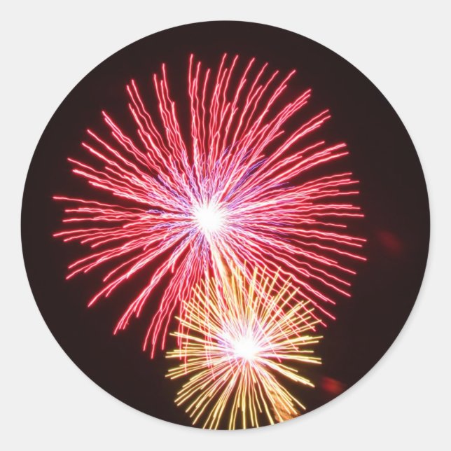 Feuerwerkskörper Runder Aufkleber (Vorderseite)