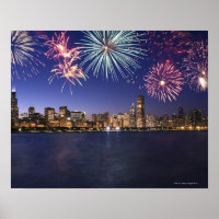 Feuerwerkskörper über der Skyline von Chicago 2